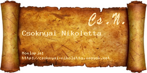 Csoknyai Nikoletta névjegykártya
