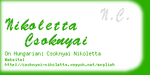 nikoletta csoknyai business card